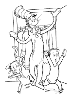 A coloring page of cat in the hat